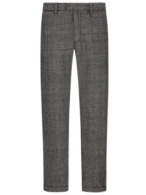 Chinos with glen check pattern in a wool look