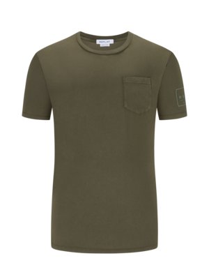 T-shirt z kieszenią na piersi z ekologicznej bawełny