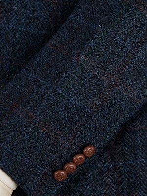Sakko aus Harris Tweed mit Karo-Muster, Ärmelpatch