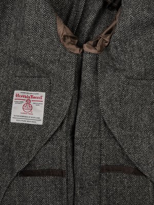 Blazer in Harris tweed with herringbone pattern