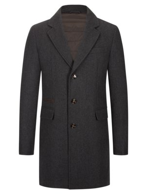 Coat in a wool blend with removable yoke, Alberti