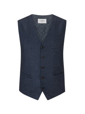 Vest in a cotton blend with pepita pattern