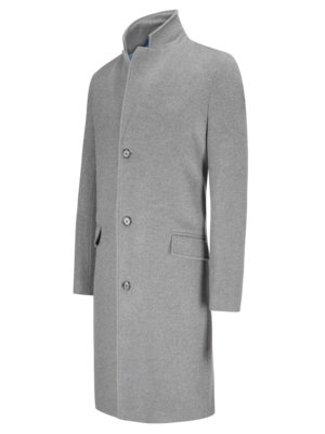 Mantel Ulf aus einem Wollgemisch mit abnehmbarer Blende