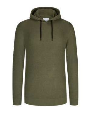 Hoodie-in-waffle-knit-made-of-pure-cotton