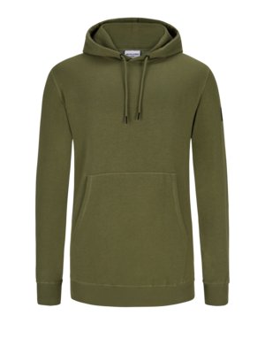Hoodie with logo patch on the sleeve
