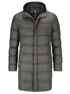 Parka with quilted pattern, removable yoke