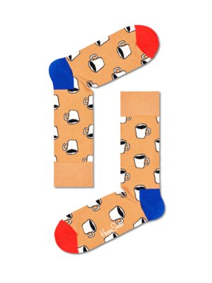 Socks with cup motif