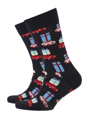 Socks with present pattern
