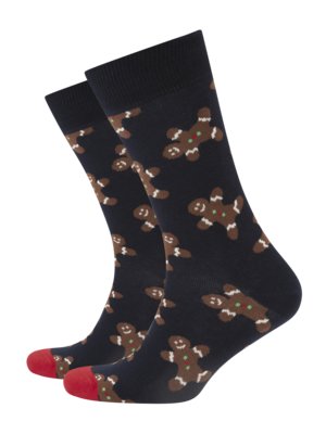 Socks with gingerbread pattern