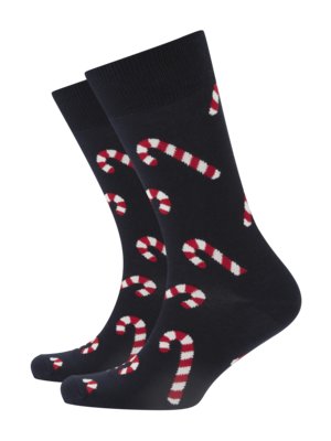 Socks with candy cane pattern