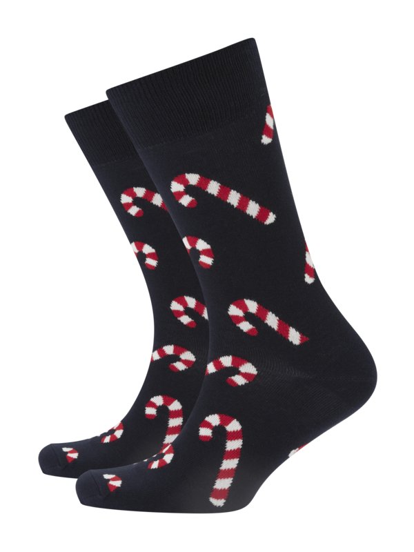Levně Happy Socks, Ponožky se vzorem cukrových hůlek NámořnickáModrá