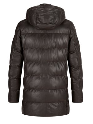 Leather jacket with removable yoke, padded