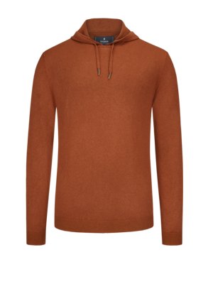 Hooded sweater with cashmere content