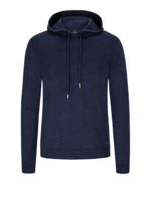 Hooded sweater with cashmere content, extra long