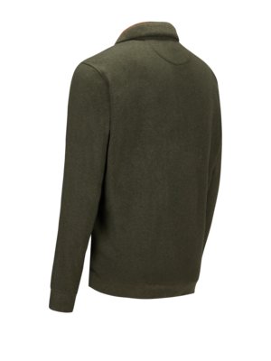 Sweatshirt with short button placket