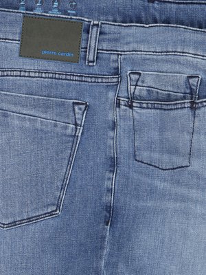 Five-pocket jeans in a washed look, Travel Comfort