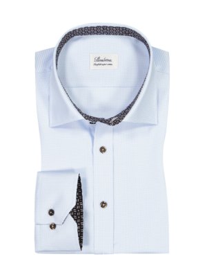Shirt with houndstooth pattern, two-fold super cotton
