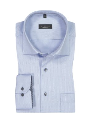 Shirt with fine pattern and breast pocket, Comfort Fit