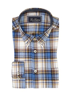 Shirt made of light cotton flannel with herringbone pattern, extra long