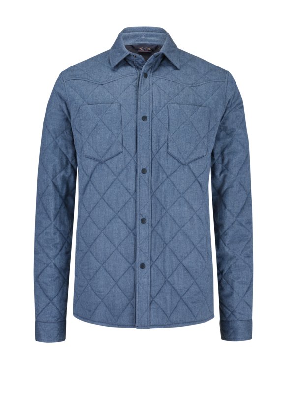 Levně Paul & Shark, Svrchní tričko z bavlny s úpravou Primaloft Modrá