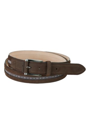 Belt with embroidered logo and flag