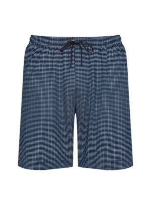 Pure cotton pyjama shorts with check pattern