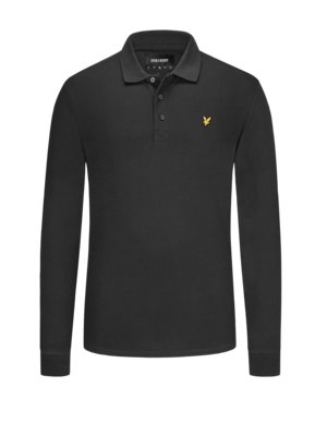 Long-sleeved polo shirt with embroidered logo