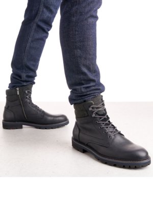 Lined boots with side zip