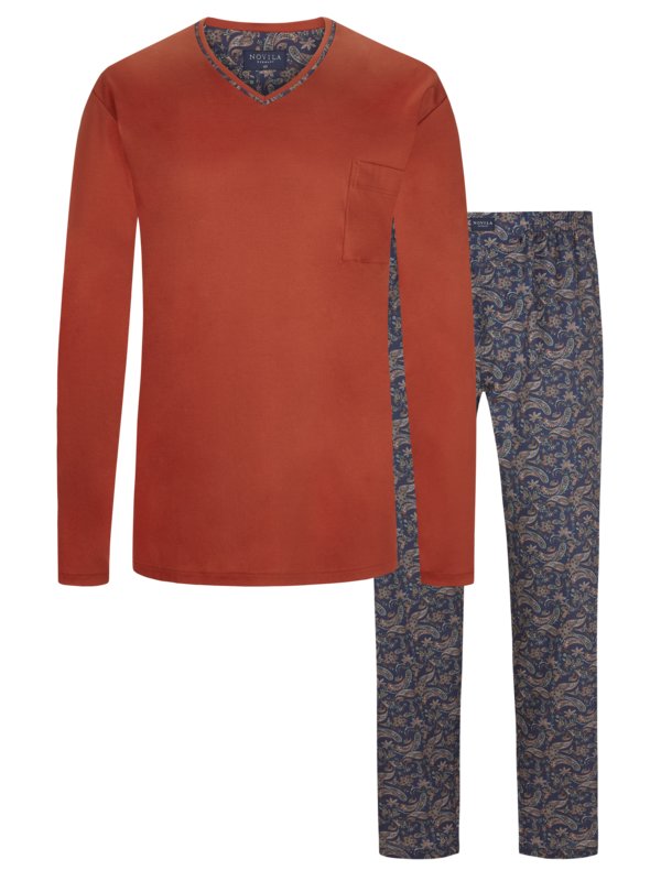 Levně Novila, Pyžamo se vzorovanými kalhotami Měď