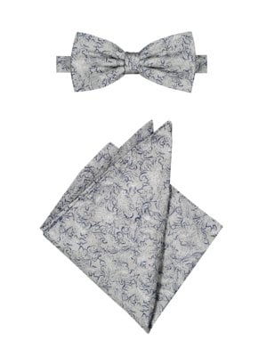 Accessory set with bow tie and pocket kerchief
