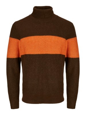 Sweater with turtleneck, colour block