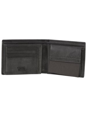 - Leather wallet with grained texture