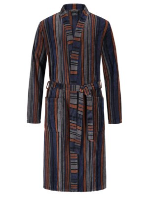 Dressing gown with striped pattern
