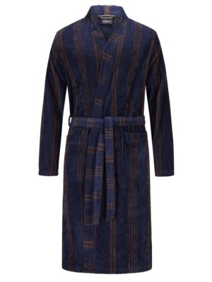 Dressing gown with striped pattern