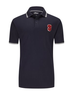 Polo shirt with embroidered front, extra long