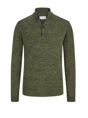 Pletený svetr s límcem ve stylu troyeru, extra dlouhý