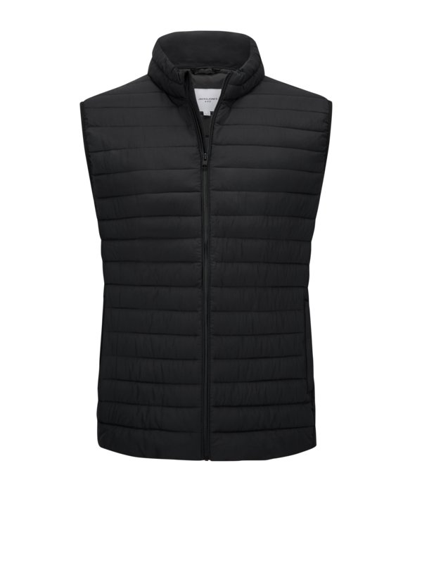 Levně Jack & Jones, Prošívaná vesta z recyklovaného polyesteru Černá
