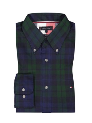 Flanelová košile z bavlny se skotským károvaným vzorem, regular fit