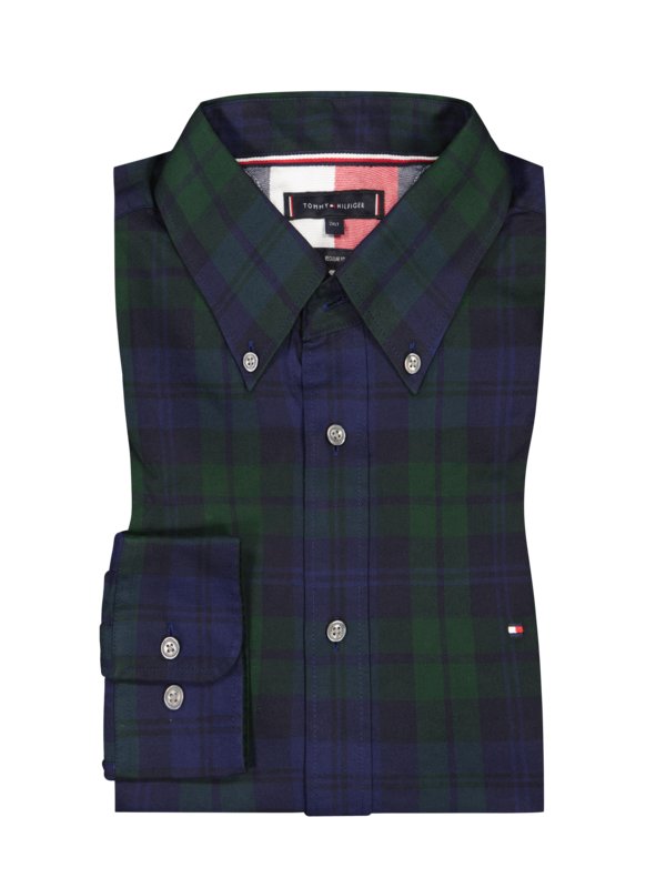 Levně Tommy Hilfiger, Flanelová košile z bavlny se skotským károvaným vzorem, regular fit NámořnickáModrá