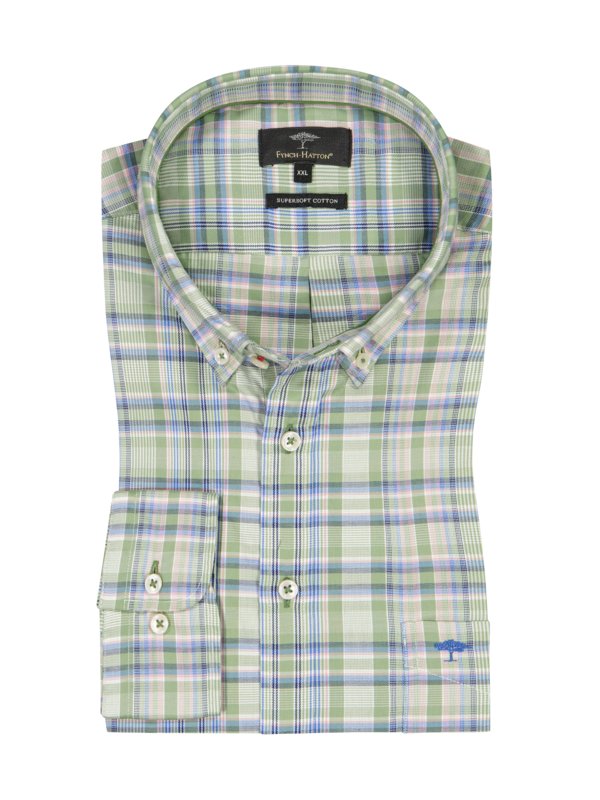 Levně Fynch-Hatton, Košile s propínacím límečkem (button-down) Zelená