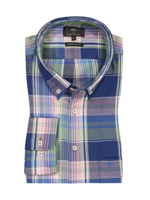 Shirt with button-down collar, extra long