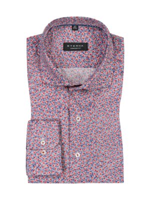 Comfort Fit cotton shirt with floral pattern