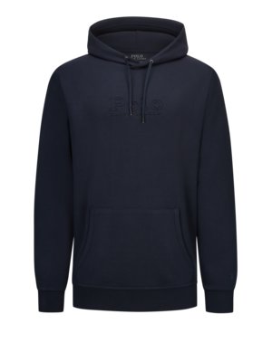 Hoodie with 3D embossed logo in a cotton blend
