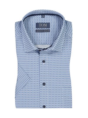 Non-iron short-sleeved shirt with diamond pattern 