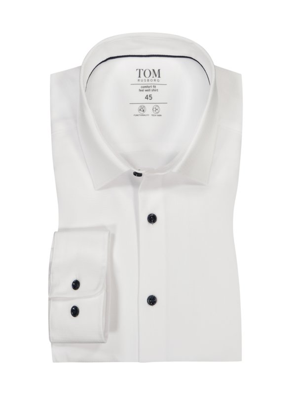 Levně Tom Rusborg, Košile comfort fit s podílem strečových vláken Bílá
