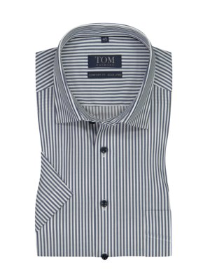 Firm, non-iron short-sleeved shirt with stripes