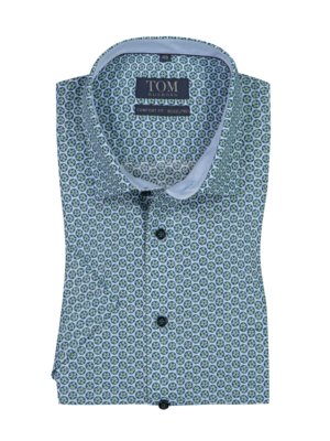 Non-iron short-sleeved shirt with floral print