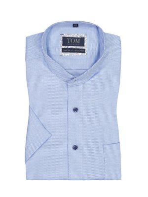 Short-sleeved shirt with standing collar, Comfort Fit