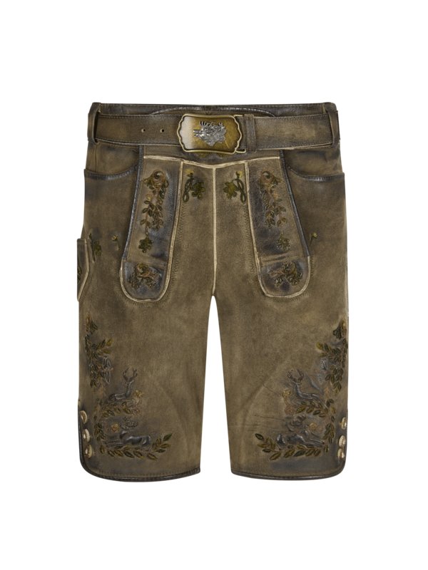 Levně Maddox Country, Kožené kalhoty s výšivkou Béžová