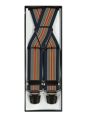Suspenders with stripe pattern